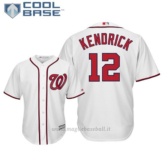 Maglia Baseball Uomo Washington Nationals Howie Kendrick Cool Base Majestic 1ªBianco